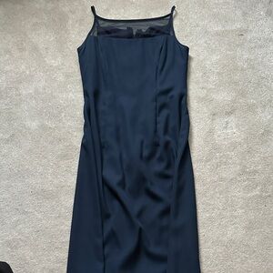 Elegant Navy Blue Sleeveless Dress